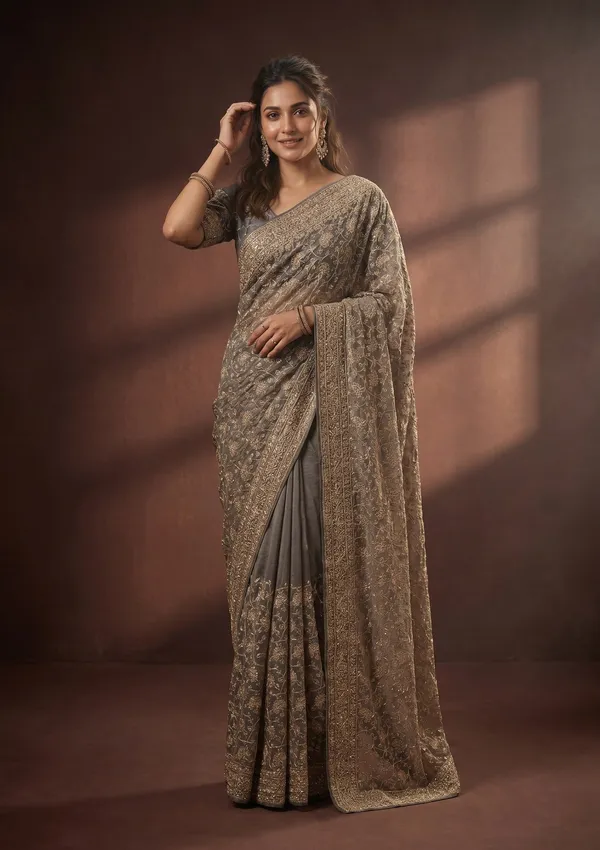 Grey_Zariwork_Gold_Tissue_Saree