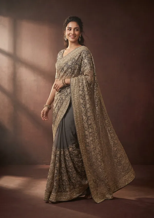 Grey_Zariwork_Gold_Tissue_Saree