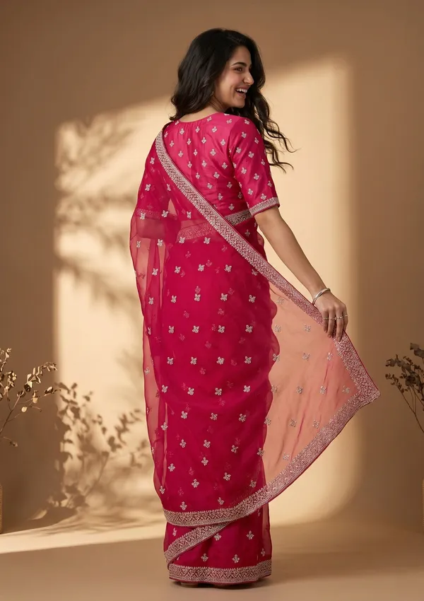 Rani_Pink_Zariwork_Gold_Georgette_Saree