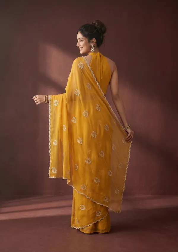 Mustard_Zariwork_Gold_Chiffon_Saree