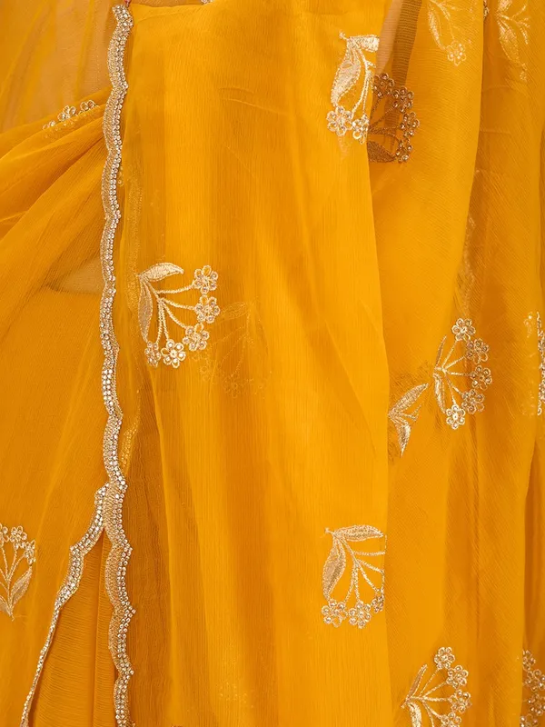 Mustard_Zariwork_Gold_Chiffon_Saree