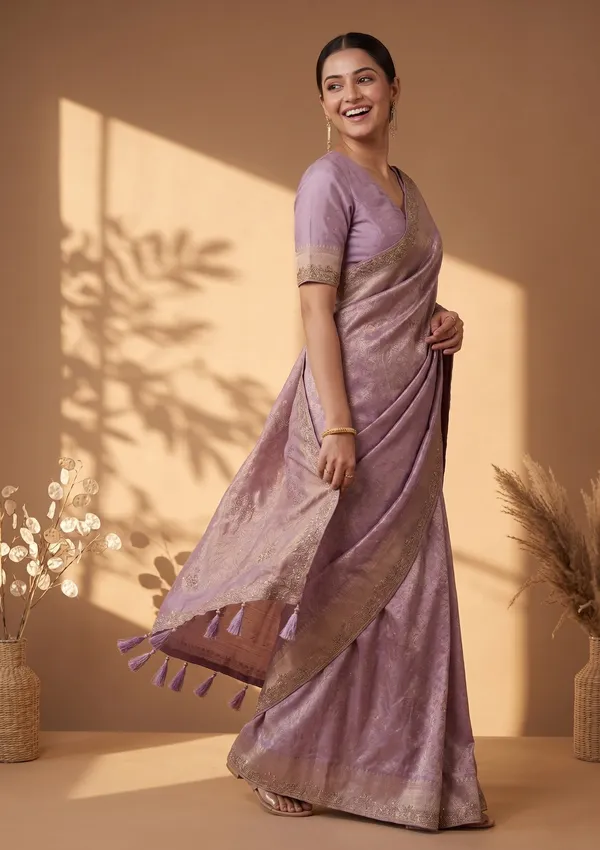 Lavender_Stonework_Gold_Art_Silk_Saree