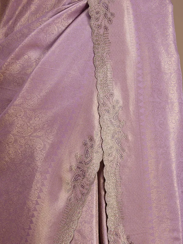 Lavender_Stonework_Gold_Art_Silk_Saree