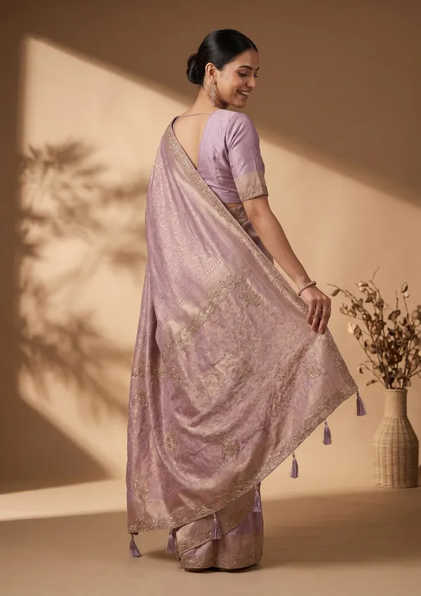 Lavender_Stonework_Gold_Art_Silk_Saree