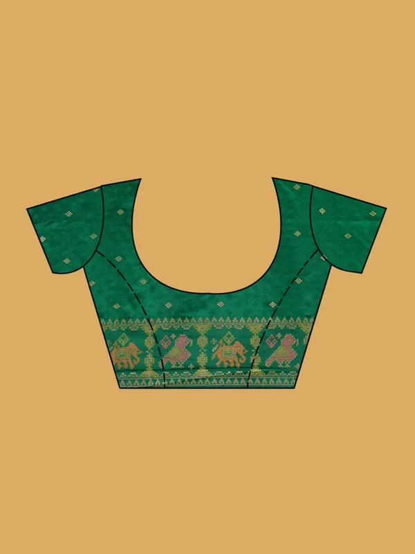 Bottle_Green_Patola_Art_Silk_Saree
