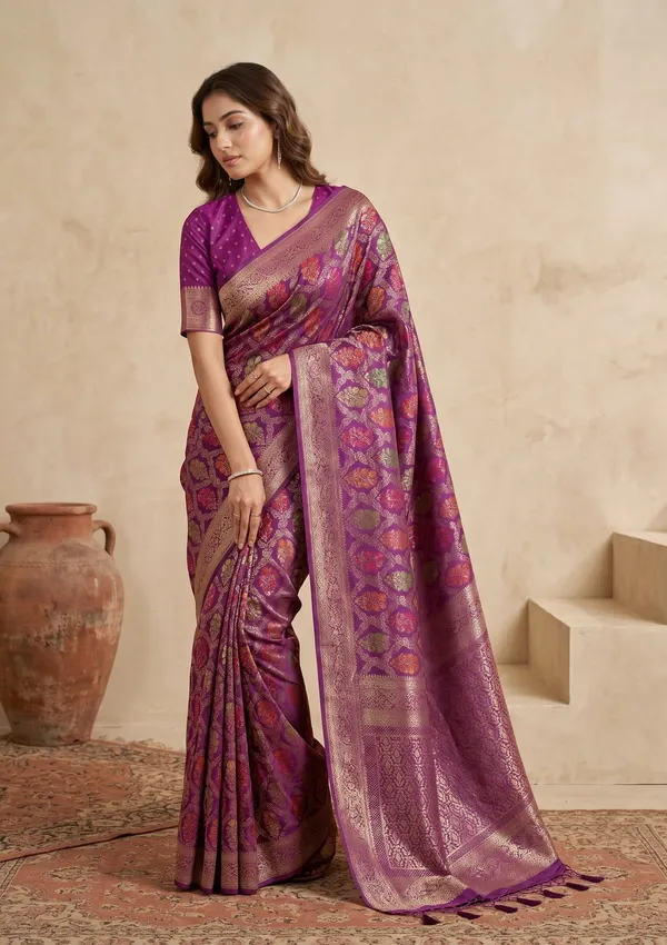 Purple_Banarasi_Art_Silk_Saree