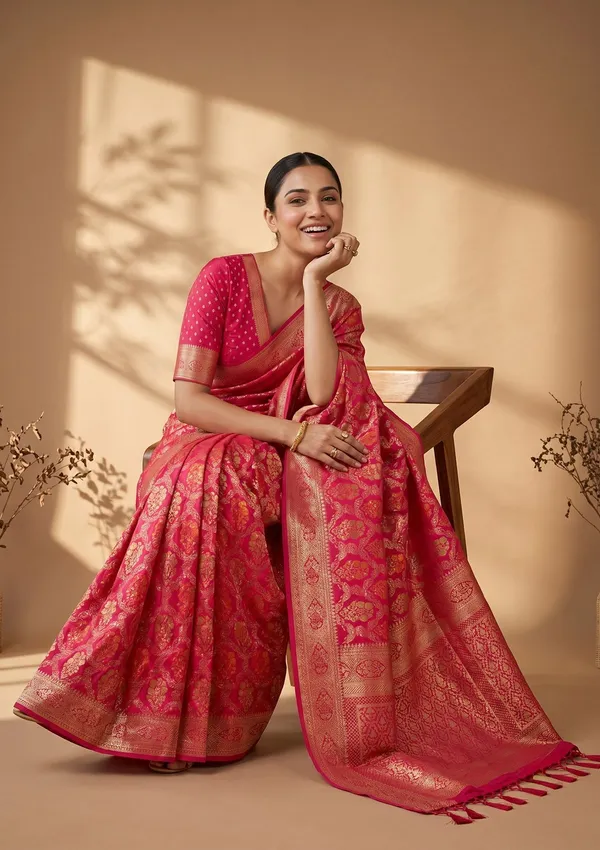 Rani_Pink_Banarasi_Art_Silk_Saree