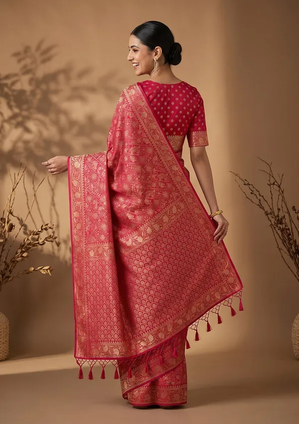 Rani_Pink_Patola_Art_Silk_Saree