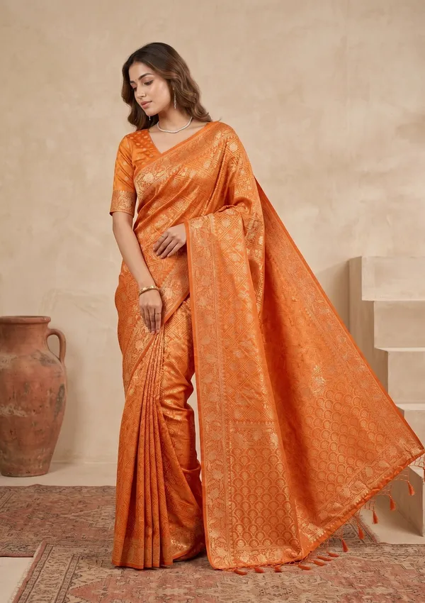 Rust_Patola_Art_Silk_Saree