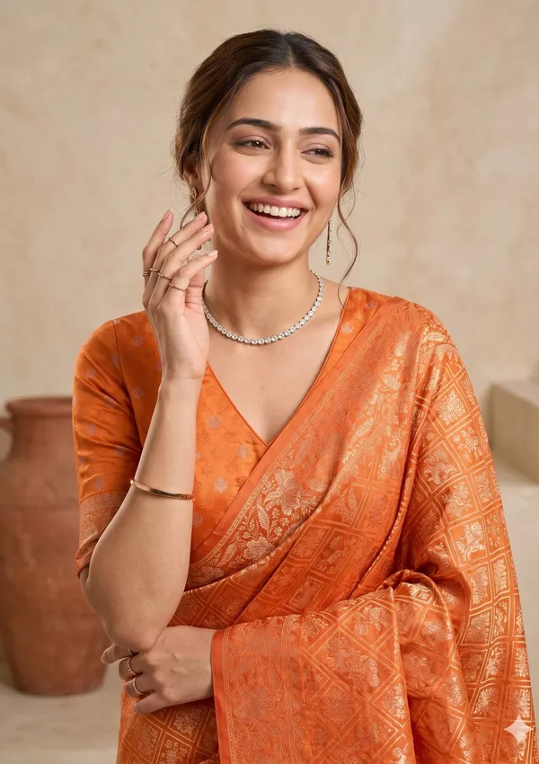 Rust_Patola_Art_Silk_Saree