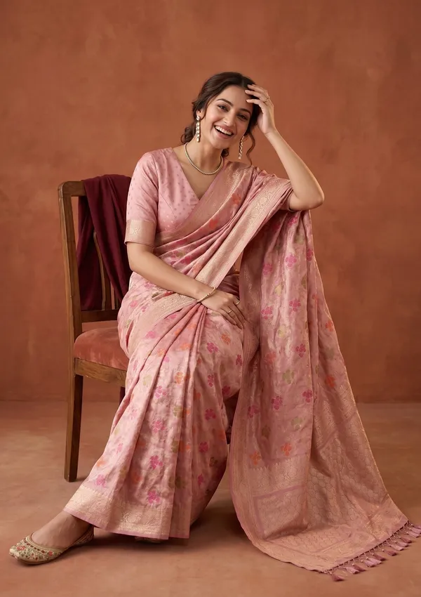 Onion_Pink_Banarasi_Art_Silk_Saree