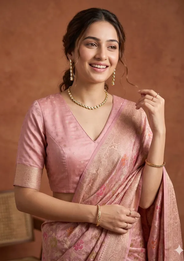 Onion_Pink_Banarasi_Art_Silk_Saree