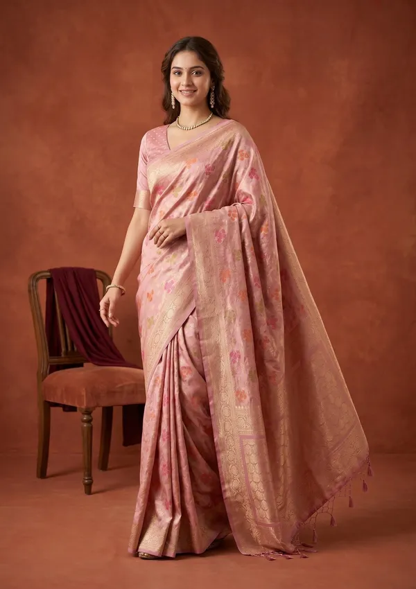 Onion_Pink_Banarasi_Art_Silk_Saree