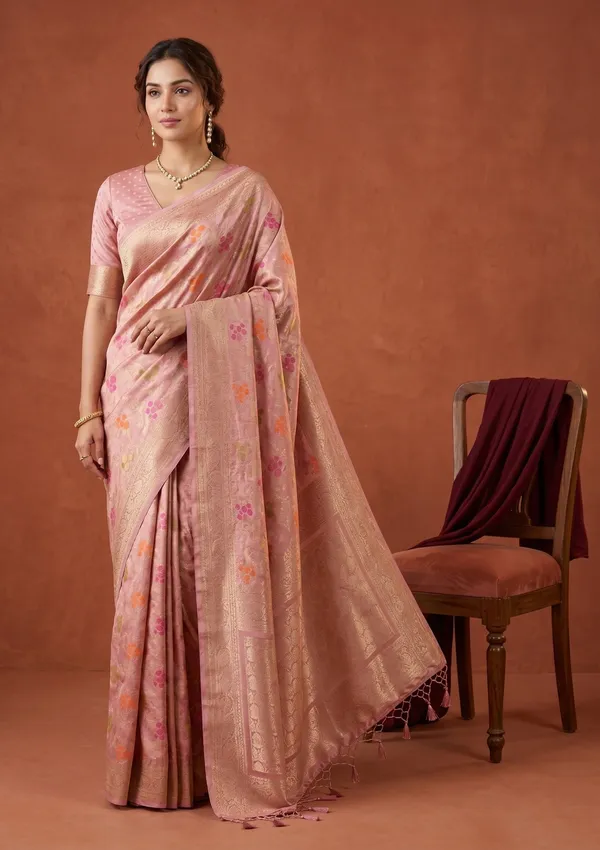 Onion_Pink_Banarasi_Art_Silk_Saree