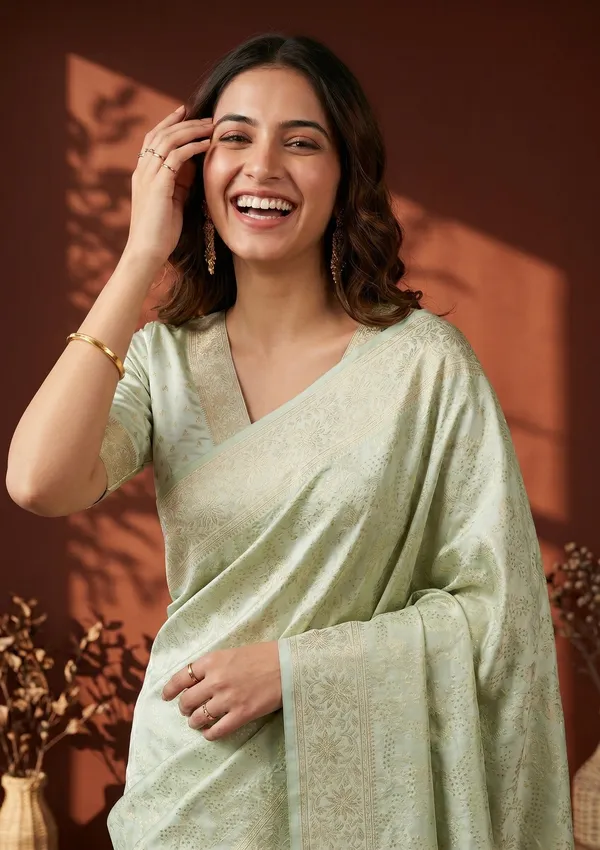 Pista_Green_Banarasi_Art_Silk_Saree