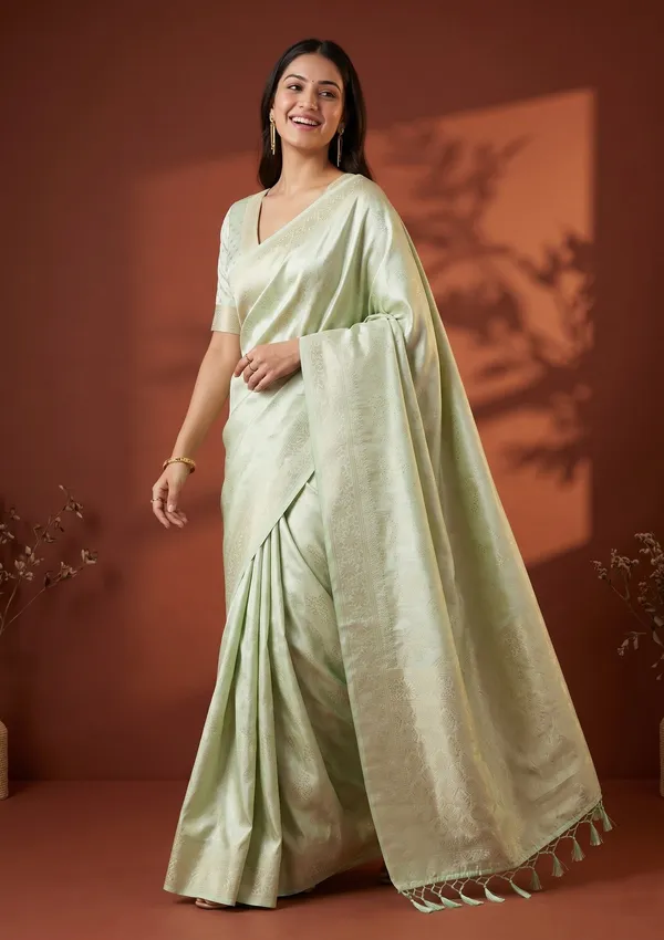 Pista_Green_Banarasi_Art_Silk_Saree