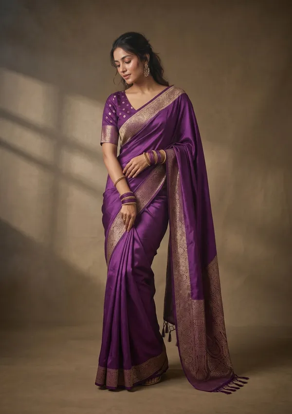 Purple_Banarasi_Art_Silk_Saree