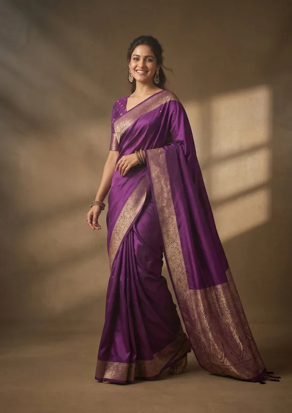Purple_Banarasi_Art_Silk_Saree