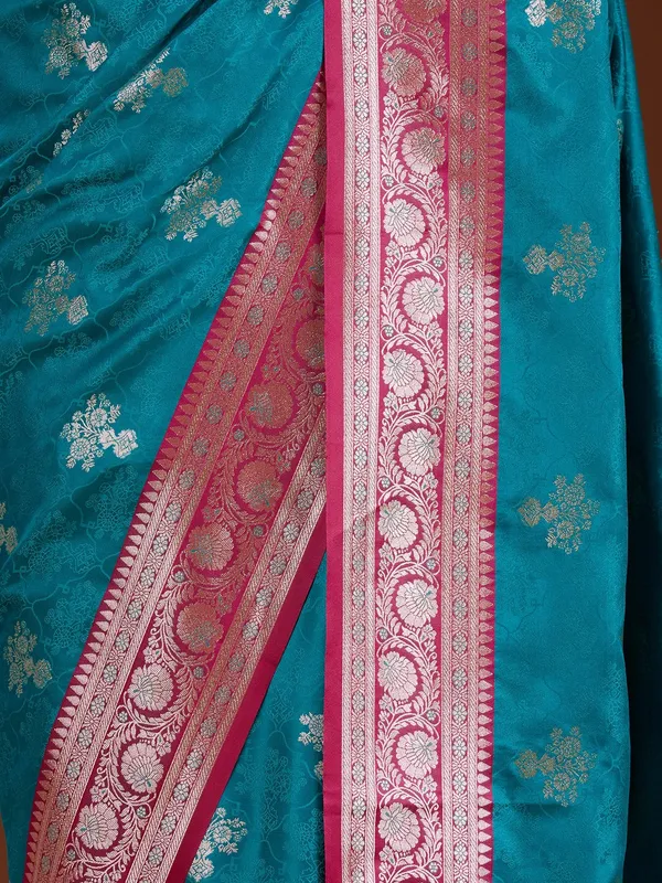 Peacock_Blue_Banarasi_Art_Silk_Saree