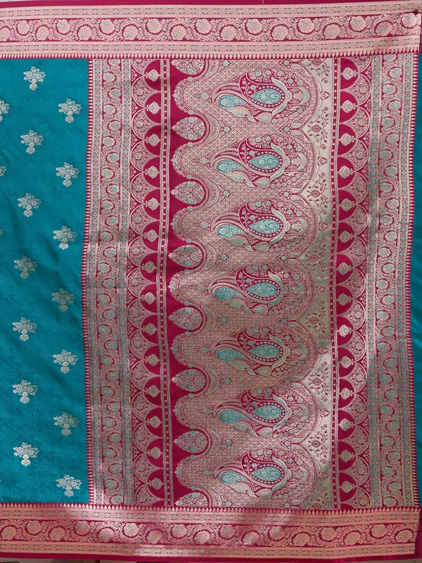 Peacock_Blue_Banarasi_Art_Silk_Saree