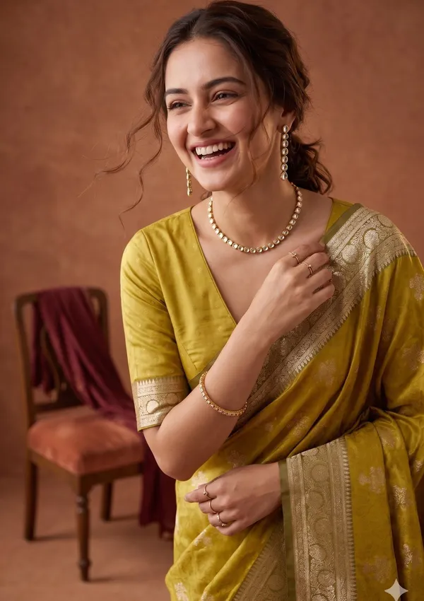 Yellow_Banarasi_Art_Silk_Saree