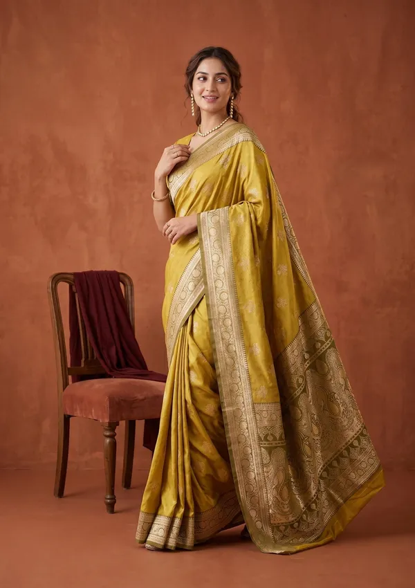 Yellow_Banarasi_Art_Silk_Saree