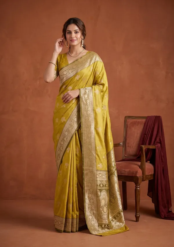 Yellow_Banarasi_Art_Silk_Saree