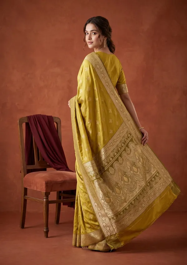 Yellow_Banarasi_Art_Silk_Saree