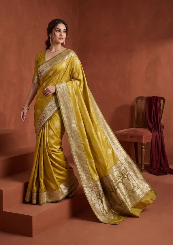 Yellow_Banarasi_Art_Silk_Saree