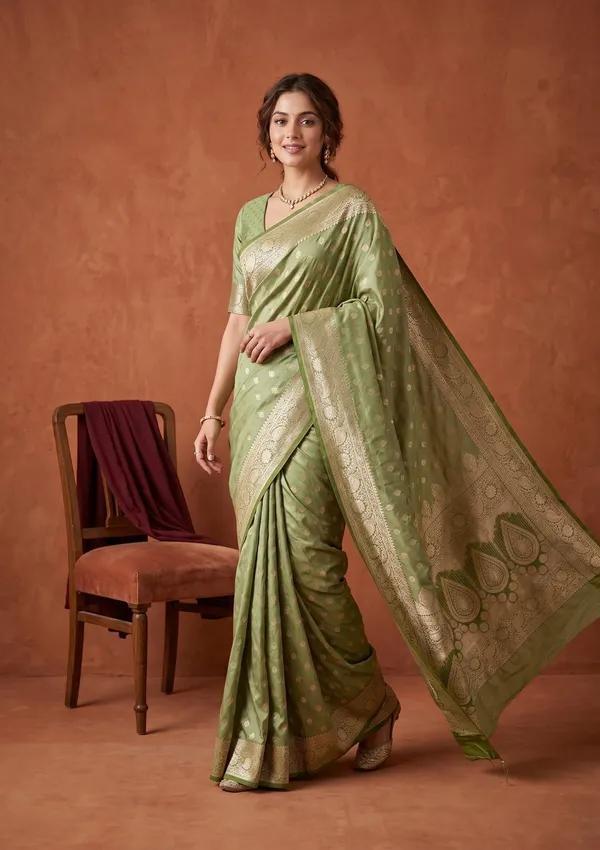 Pista_Green_Banarasi_Art_Silk_Saree