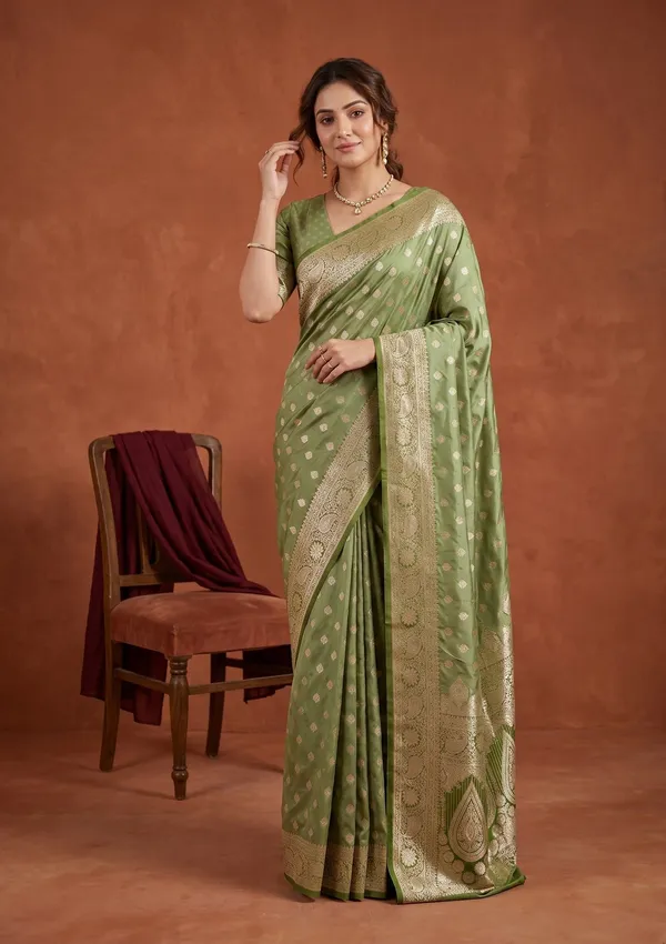 Pista_Green_Banarasi_Art_Silk_Saree