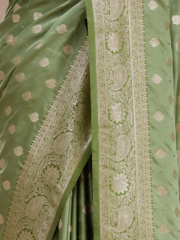 Pista_Green_Banarasi_Art_Silk_Saree