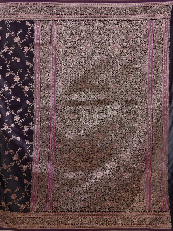 Wine_Banarasi_Art_Silk_Saree