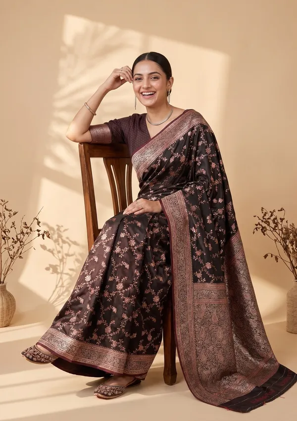 Maroon_Banarasi_Art_Silk_Saree