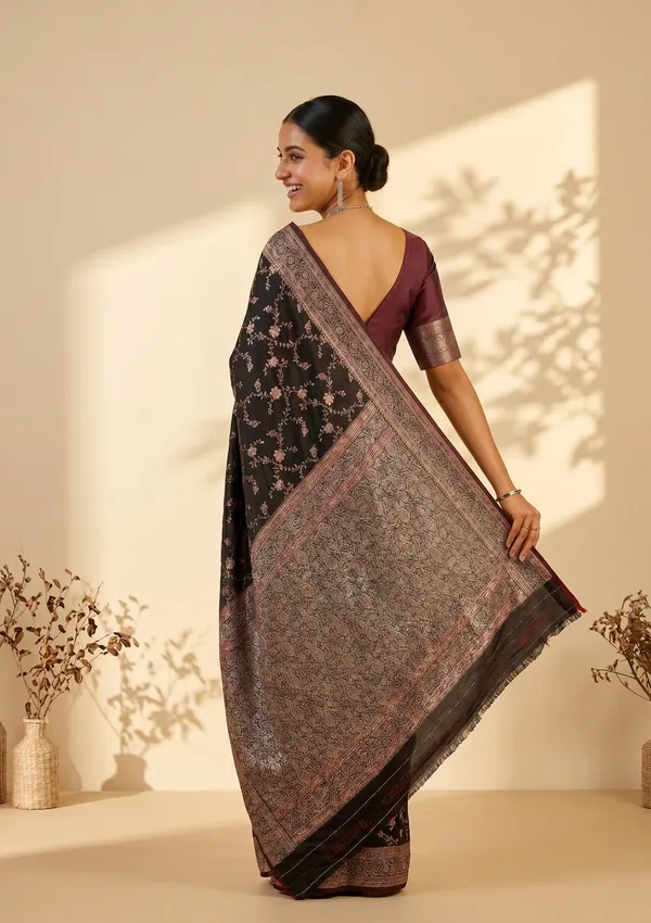 Maroon_Banarasi_Art_Silk_Saree