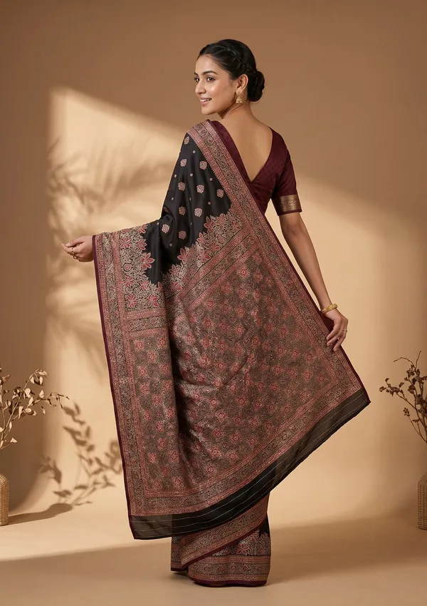 Maroon_Banarasi_Art_Silk_Saree