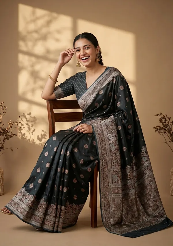 Peacock_Blue_Banarasi_Art_Silk_Saree