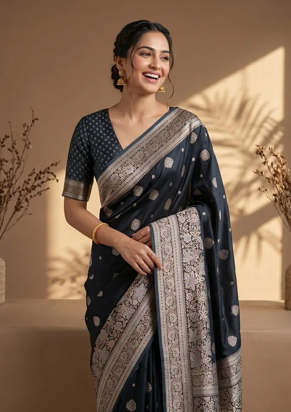 Peacock_Blue_Banarasi_Art_Silk_Saree