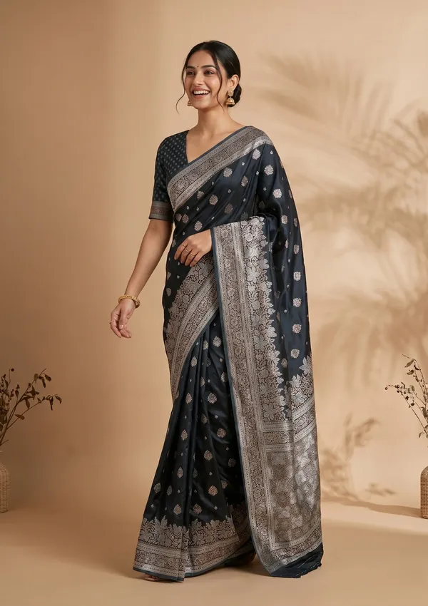 Peacock_Blue_Banarasi_Art_Silk_Saree