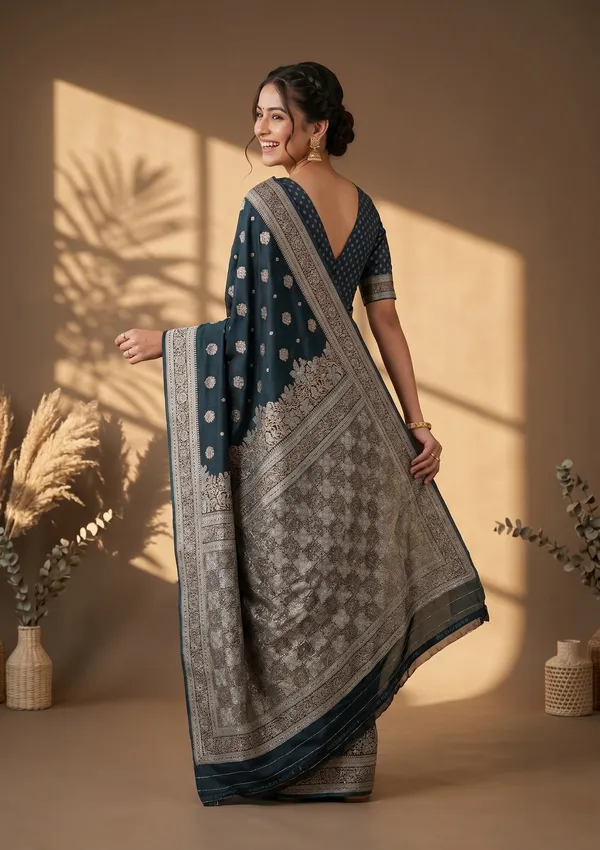 Peacock_Blue_Banarasi_Art_Silk_Saree