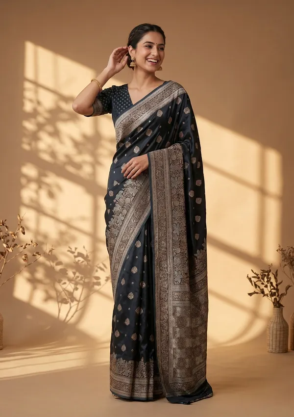 Peacock_Blue_Banarasi_Art_Silk_Saree