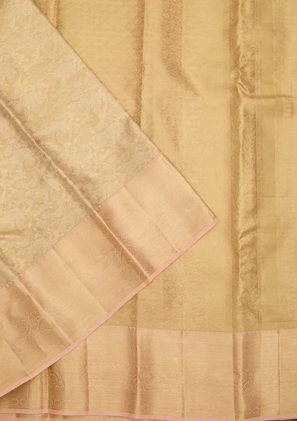 Beige_Dharmavaram_Pure_Silk_Saree