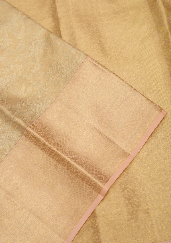 Beige_Dharmavaram_Pure_Silk_Saree