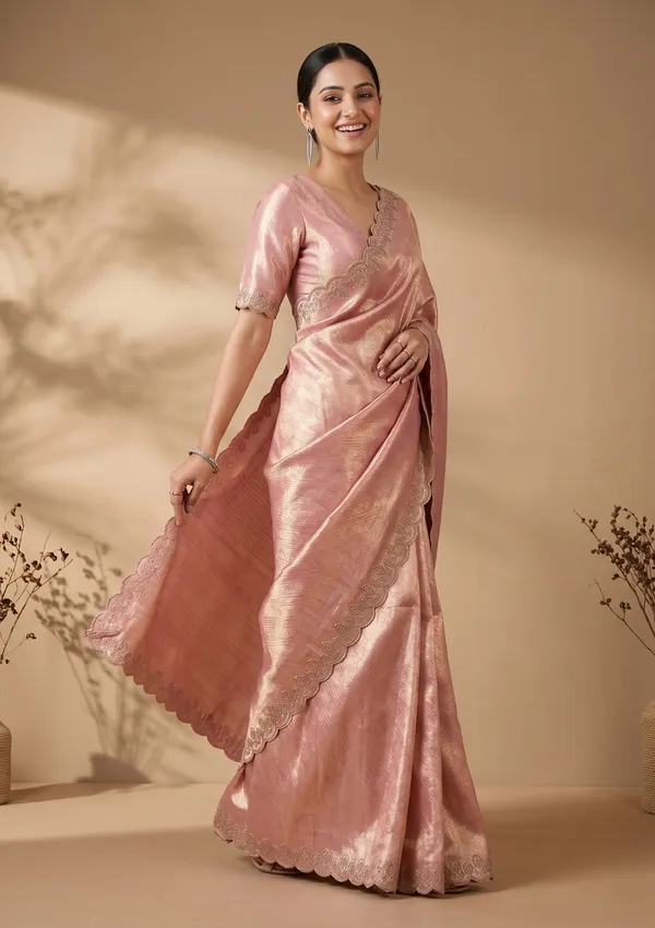 Pink_Swarovski_Art_Silk_Saree