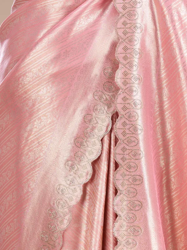 Pink_Swarovski_Art_Silk_Saree