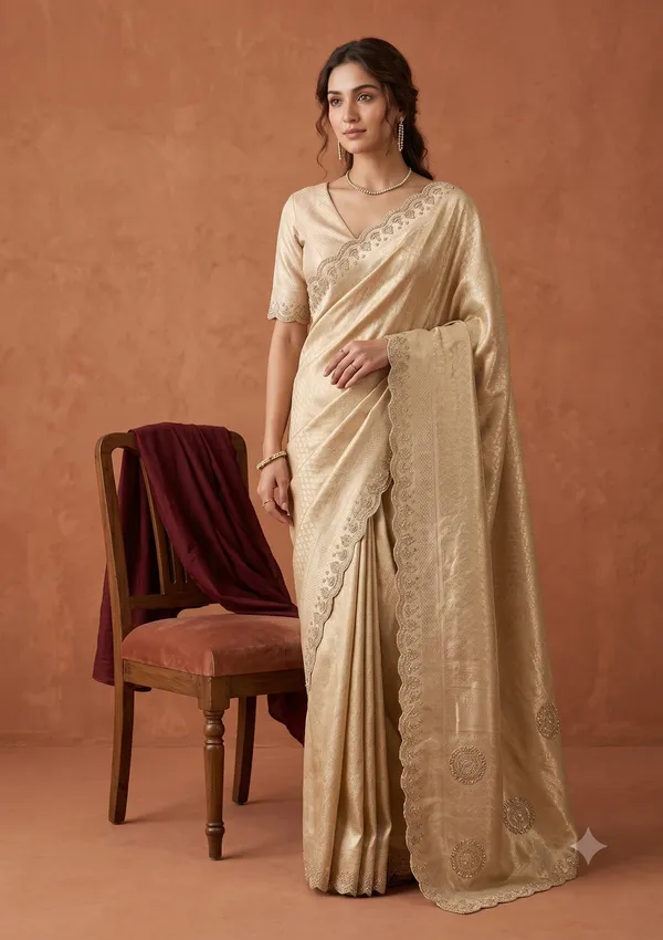 Gold_Swarovski_Art_Silk_Saree