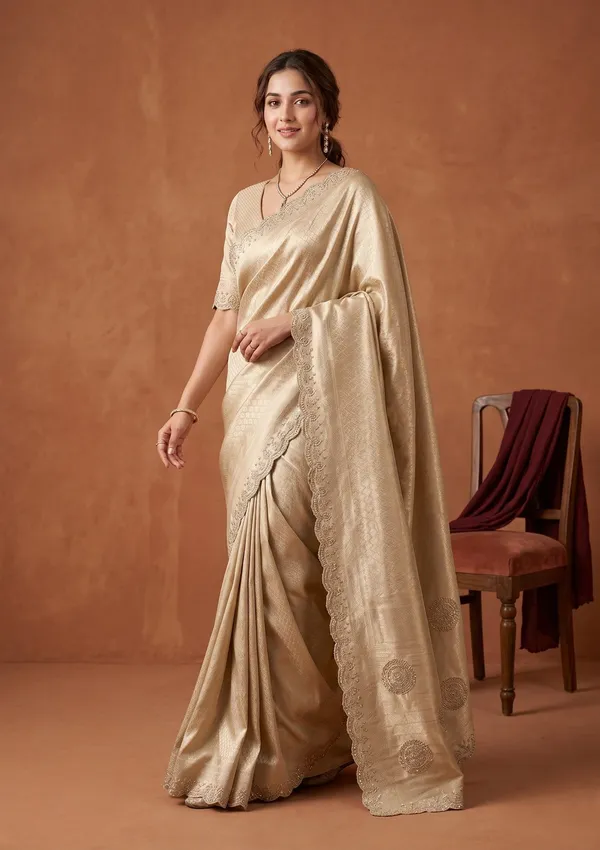 Gold_Swarovski_Art_Silk_Saree