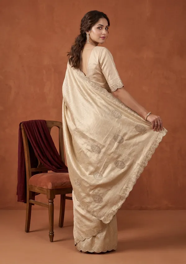 Gold_Swarovski_Art_Silk_Saree