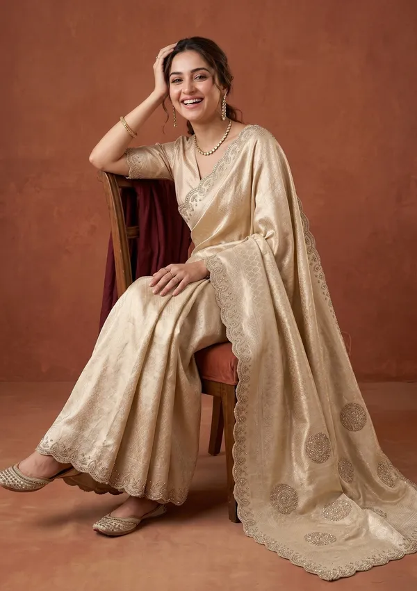 Gold_Swarovski_Art_Silk_Saree