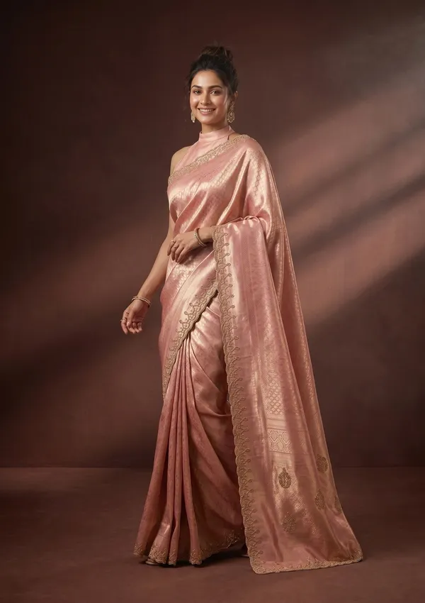 Onion_Pink_Swarovski_Art_Silk_Saree